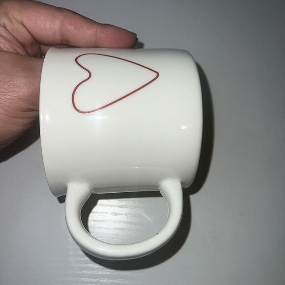 Opalhouse White Porcelain Mug With Red Silhouette Hearts On Either Side - Picture 4 of 5